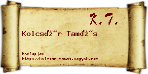 Kolcsár Tamás névjegykártya